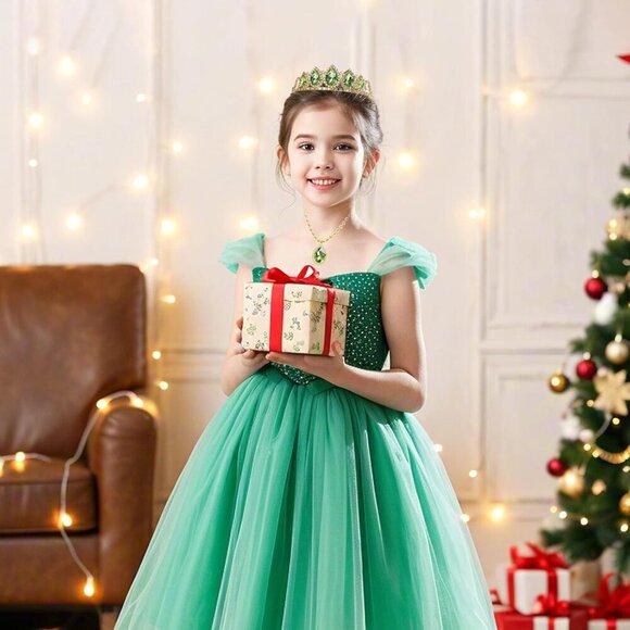 Princess Tiana Tiara and Necklace Set Costume Accessory for Women